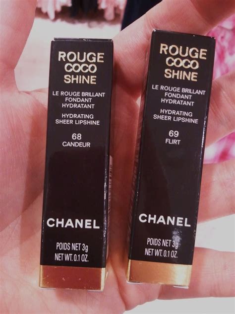 chanel rouge coco shine candeur 68|Chanel Candeur and Flirt Rouge Coco Shine Reviews, Photos.